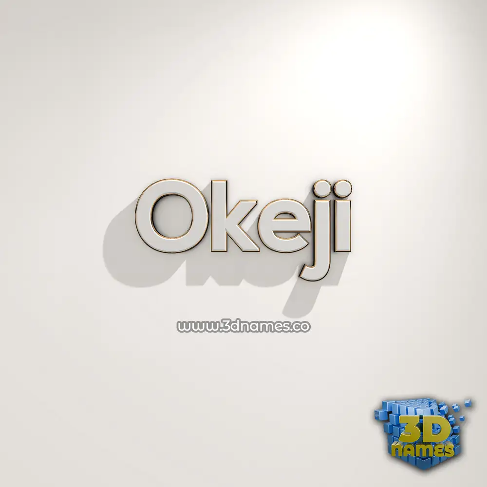 okeji in White Logo Warm style - 3D name wallpaper