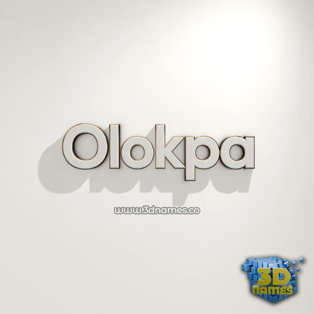 olokpa in White Logo Warm style - 3D name wallpaper