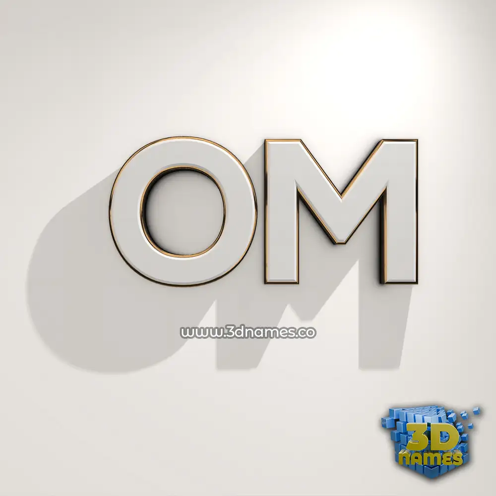 om in White Logo Warm style - 3D name wallpaper
