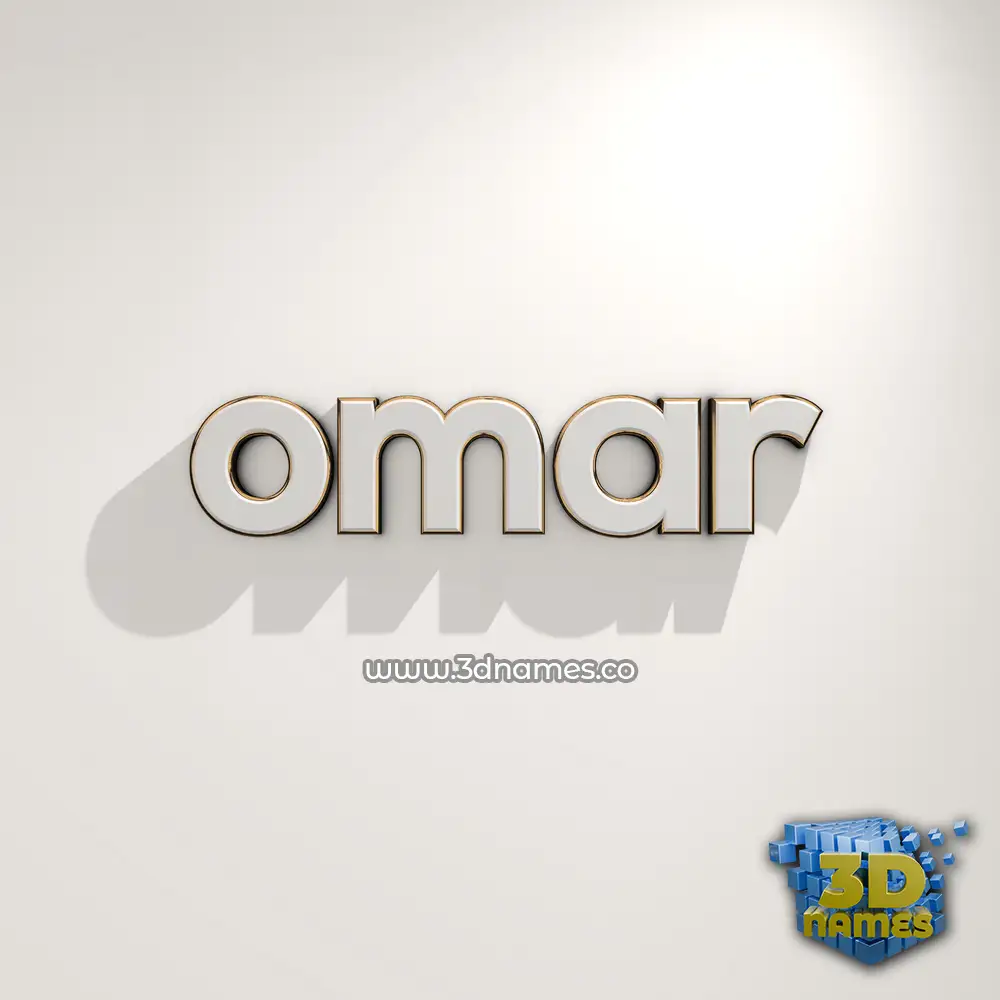omar in White Logo Warm style - 3D name wallpaper