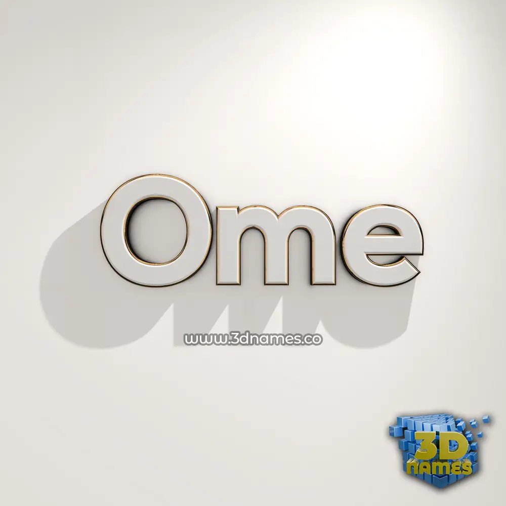 ome in White Logo Warm style - 3D name wallpaper