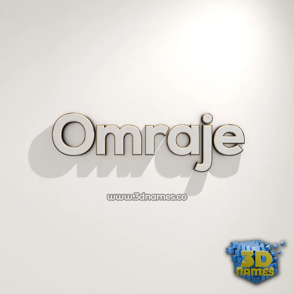 omraje in White Logo Warm style - 3D name wallpaper