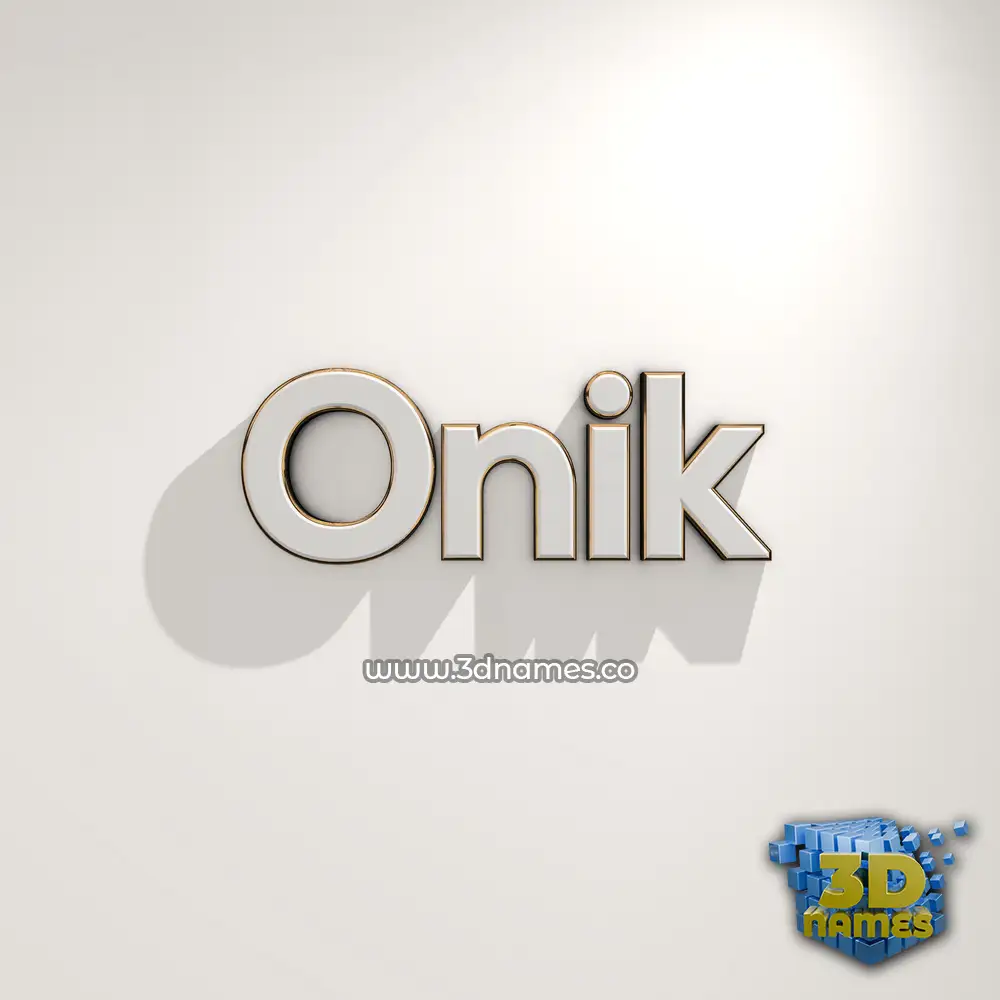 onik in White Logo Warm style - 3D name wallpaper