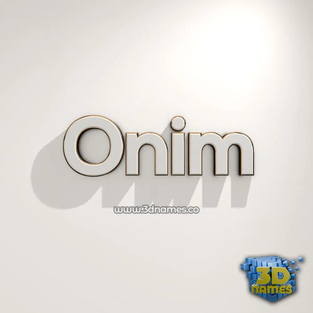 onim in White Logo Warm style - 3D name wallpaper