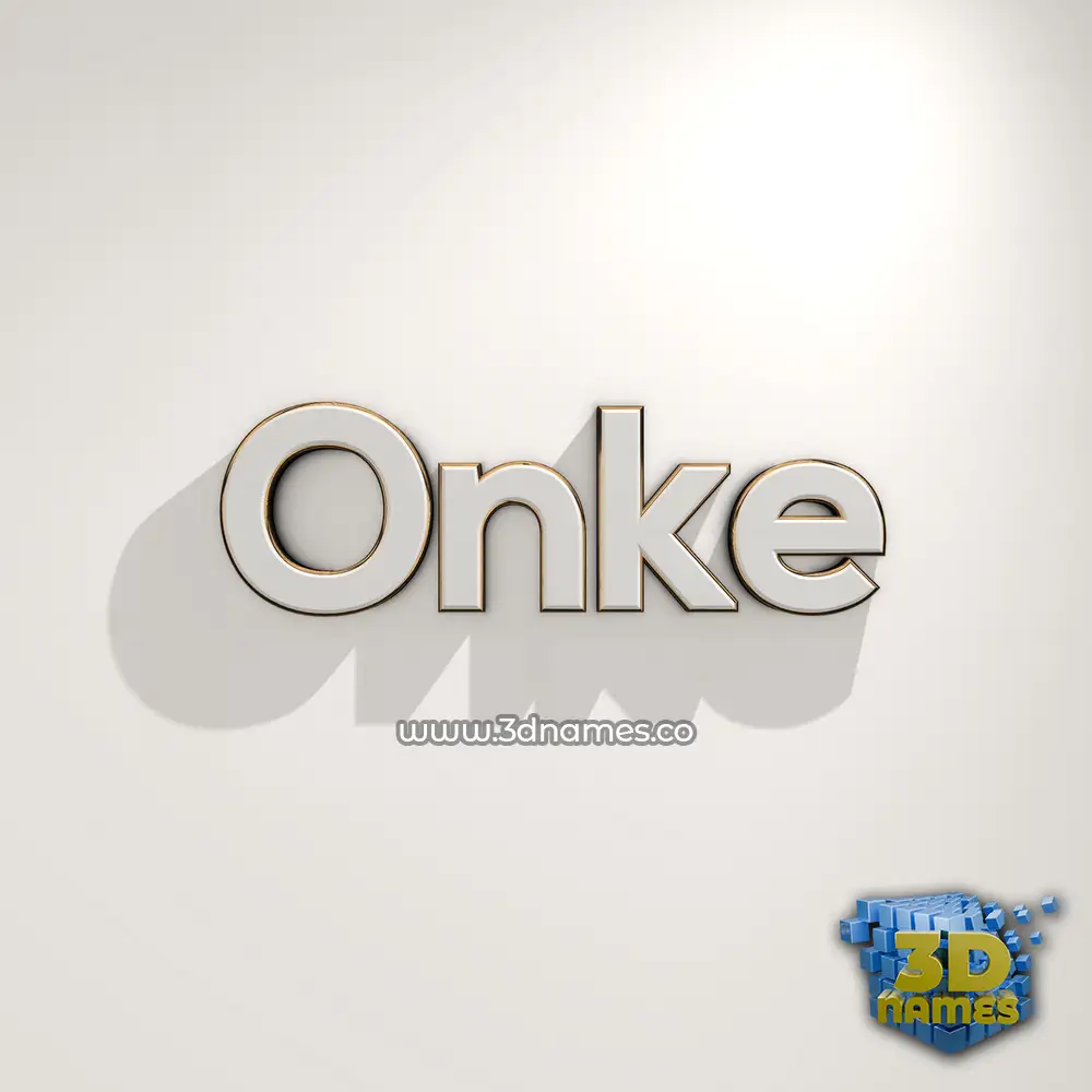 onke in White Logo Warm style - 3D name wallpaper