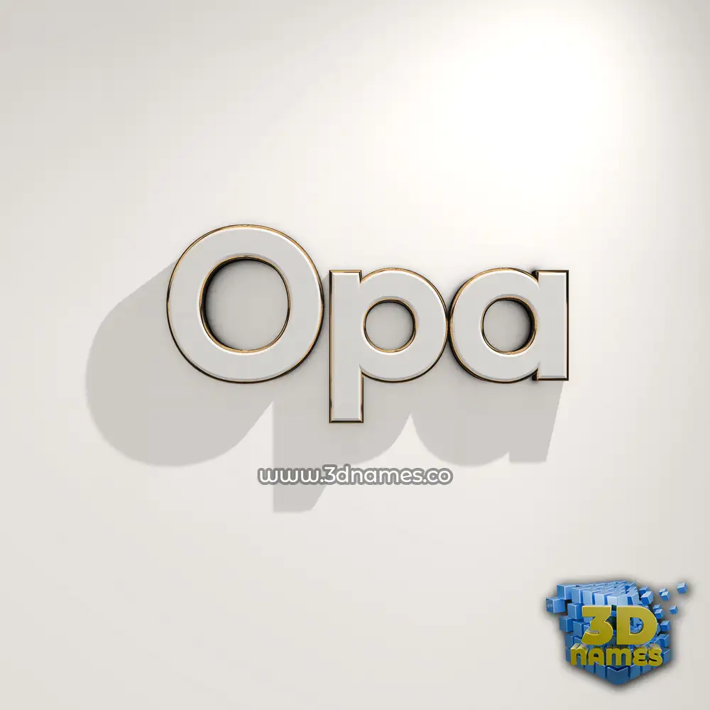 opa in White Logo Warm style - 3D name wallpaper