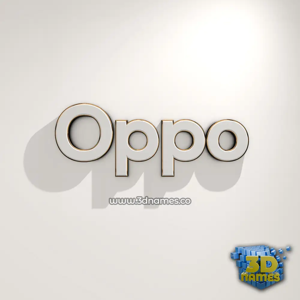 oppo in White Logo Warm style - 3D name wallpaper