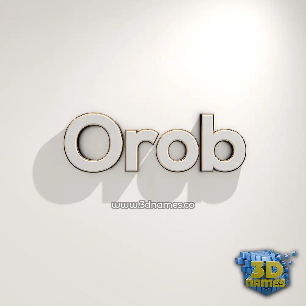 orob in White Logo Warm style - 3D name wallpaper