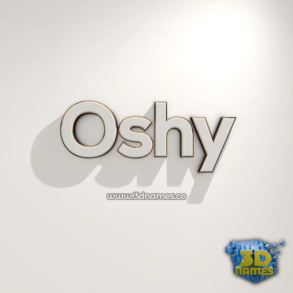 oshy in White Logo Warm style - 3D name wallpaper