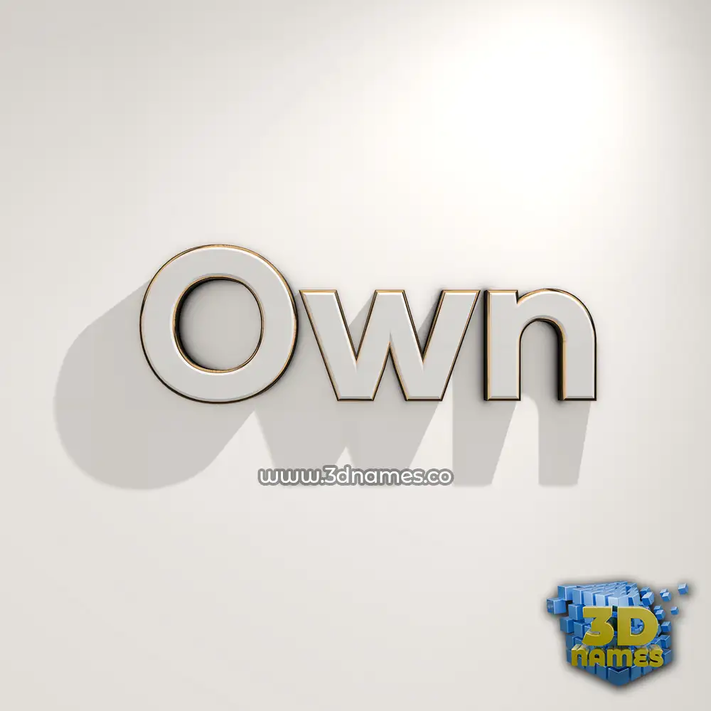 own in White Logo Warm style - 3D name wallpaper