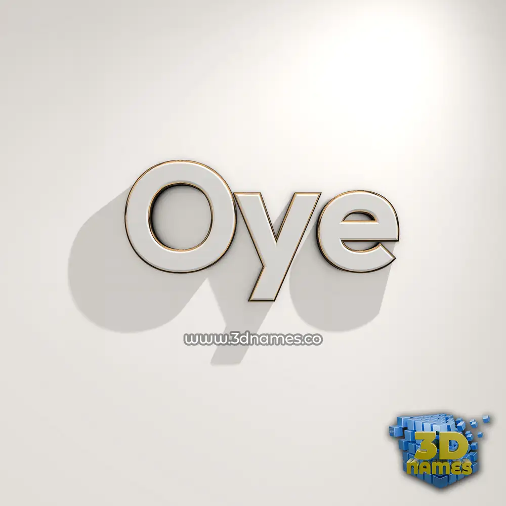 oye in White Logo Warm style - 3D name wallpaper