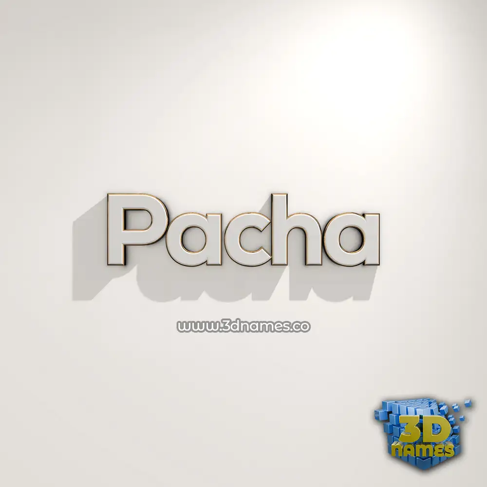 pacha in White Logo Warm style - 3D name wallpaper
