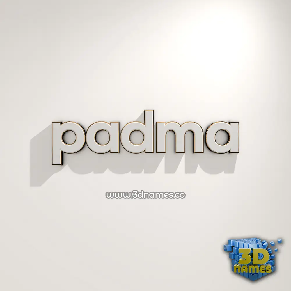 padma in White Logo Warm style - 3D name wallpaper
