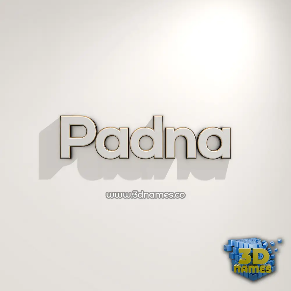padna in White Logo Warm style - 3D name wallpaper