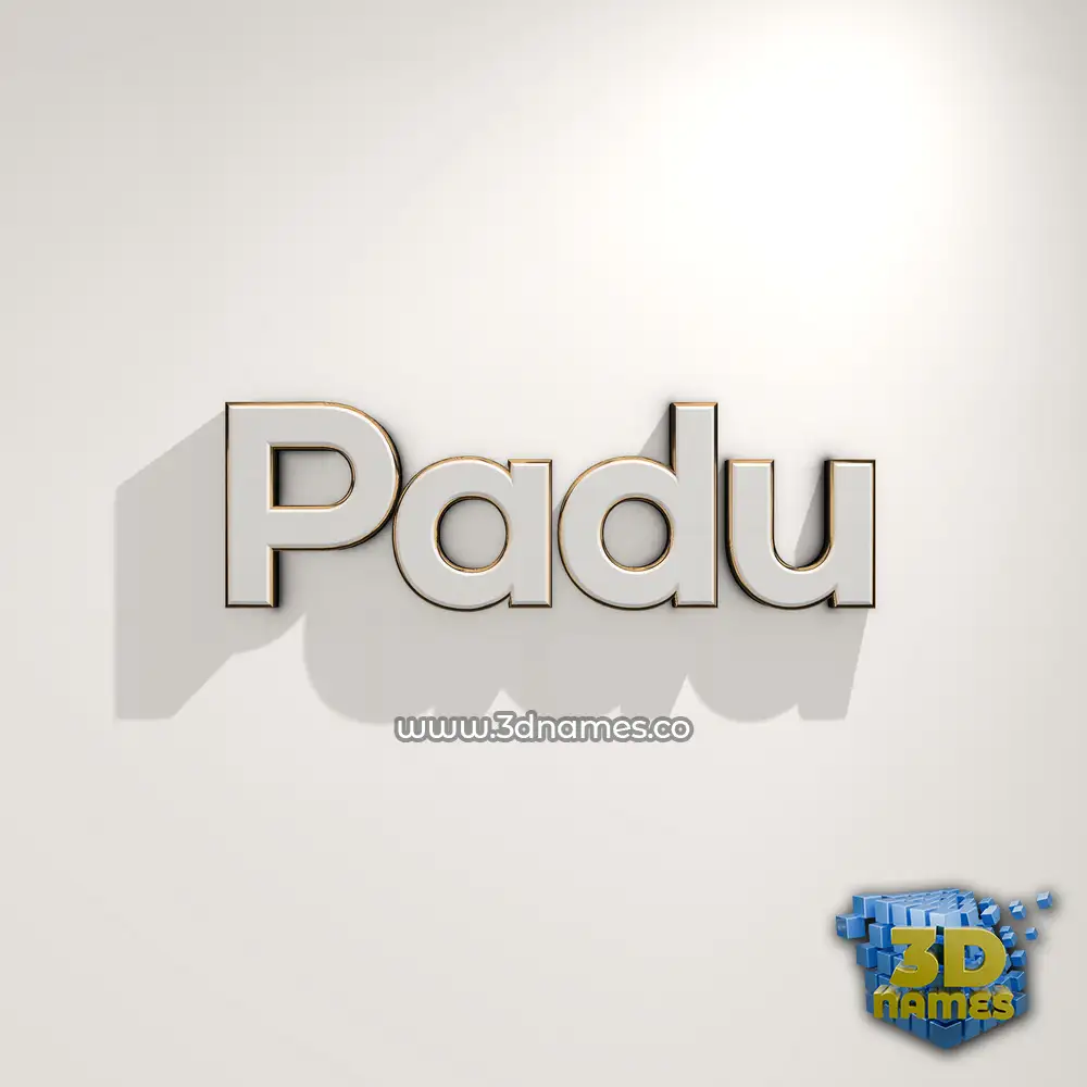 padu in White Logo Warm style - 3D name wallpaper