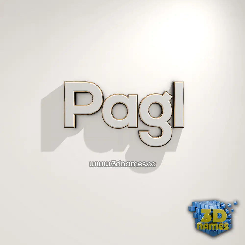 pagl in White Logo Warm style - 3D name wallpaper