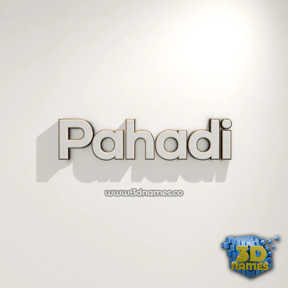 pahadi in White Logo Warm style - 3D name wallpaper