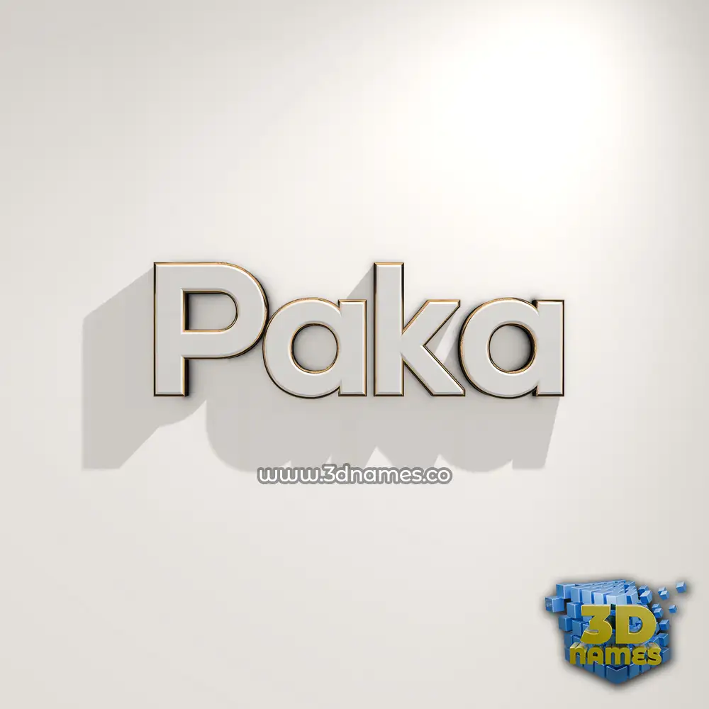 paka in White Logo Warm style - 3D name wallpaper
