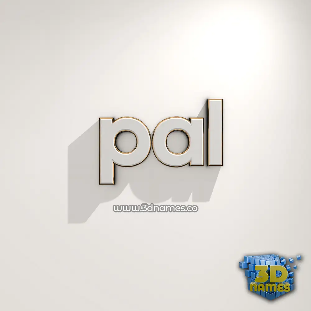 pal in White Logo Warm style - 3D name wallpaper