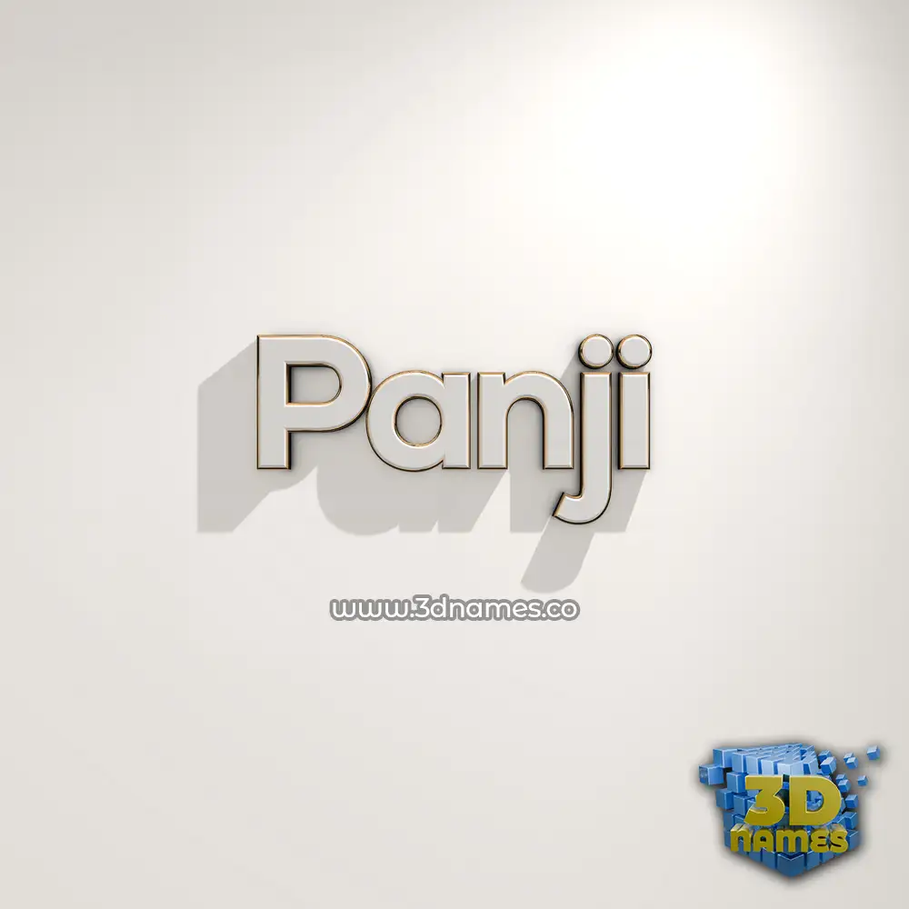 panji in White Logo Warm style - 3D name wallpaper
