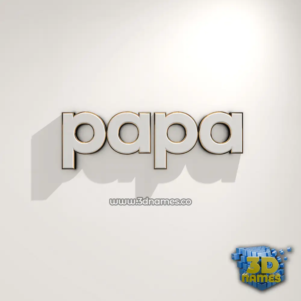 papa in White Logo Warm style - 3D name wallpaper