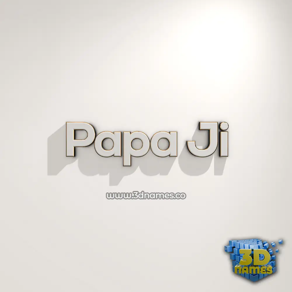papa ji in White Logo Warm style - 3D name wallpaper