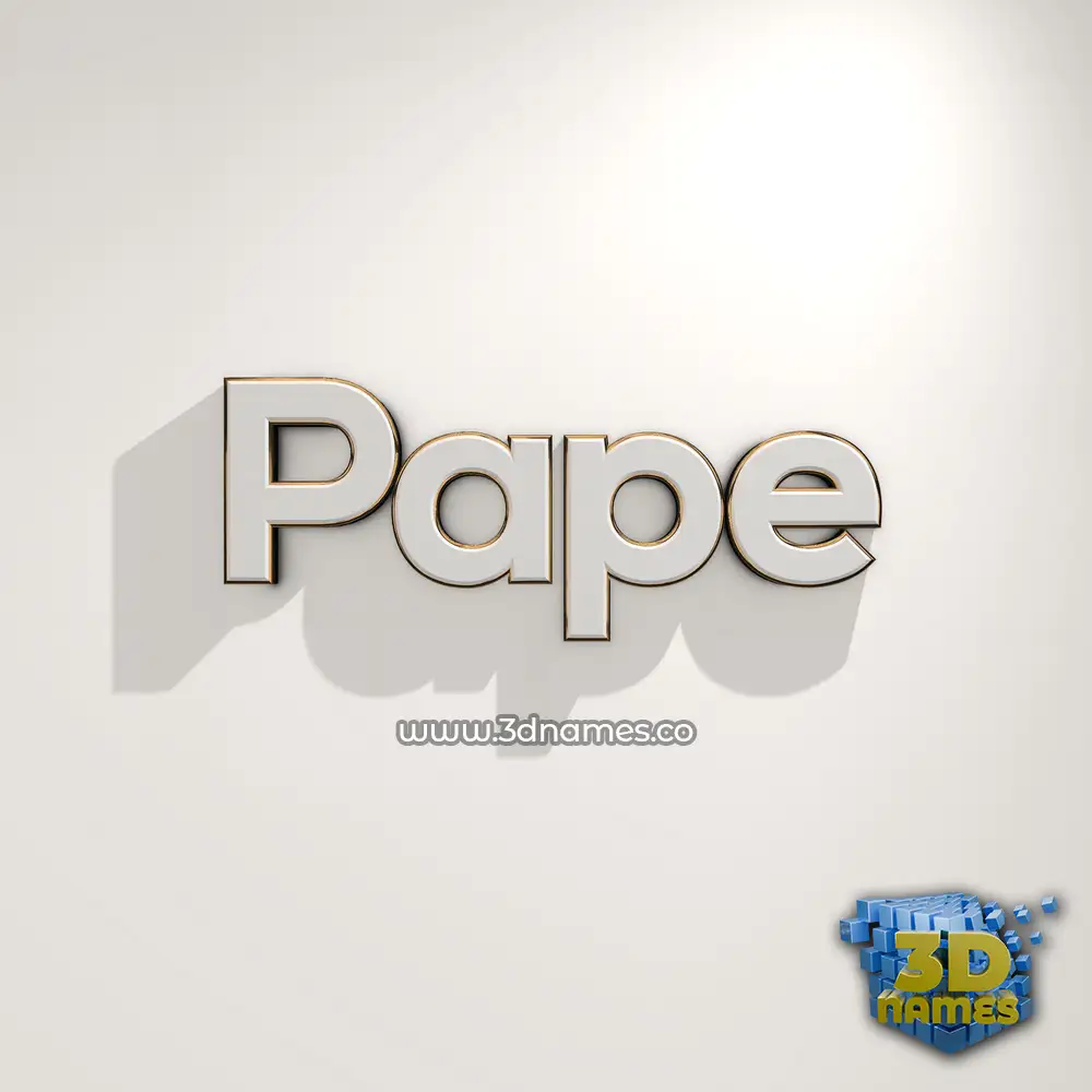 pape in White Logo Warm style - 3D name wallpaper