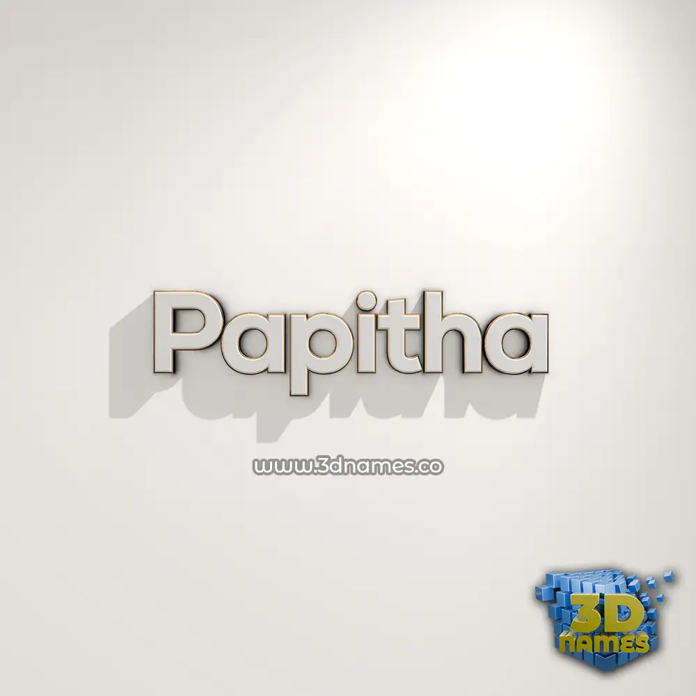 papitha in White Logo Warm style - 3D name wallpaper