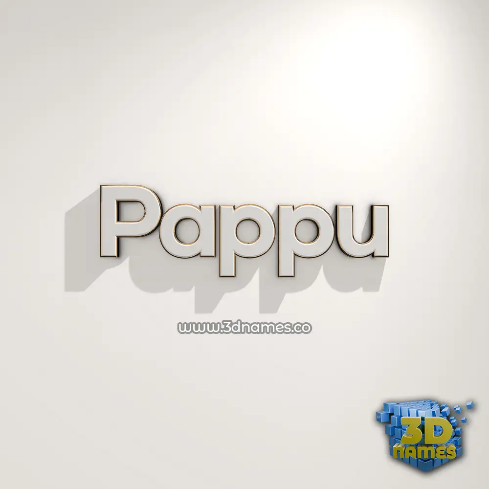 pappu in White Logo Warm style - 3D name wallpaper
