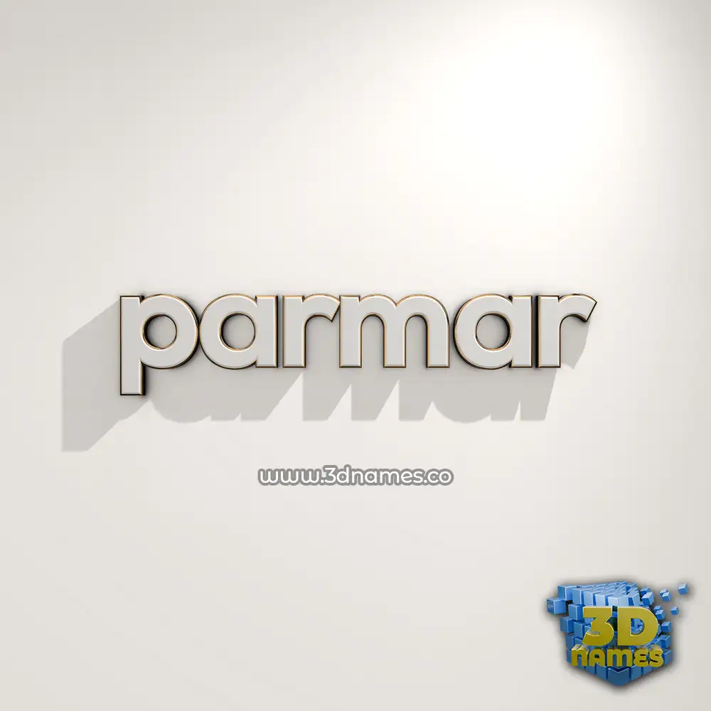 parmar in White Logo Warm style - 3D name wallpaper