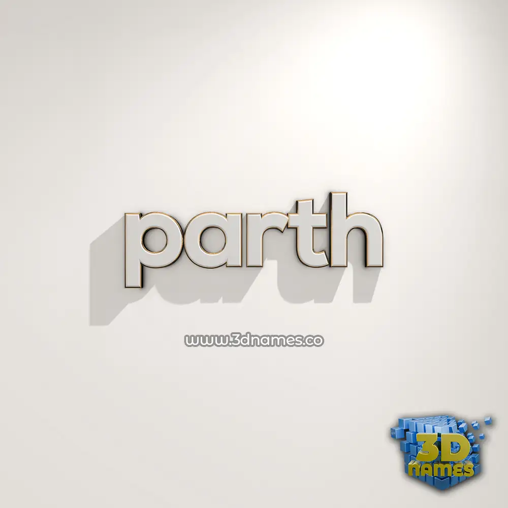parth in White Logo Warm style - 3D name wallpaper
