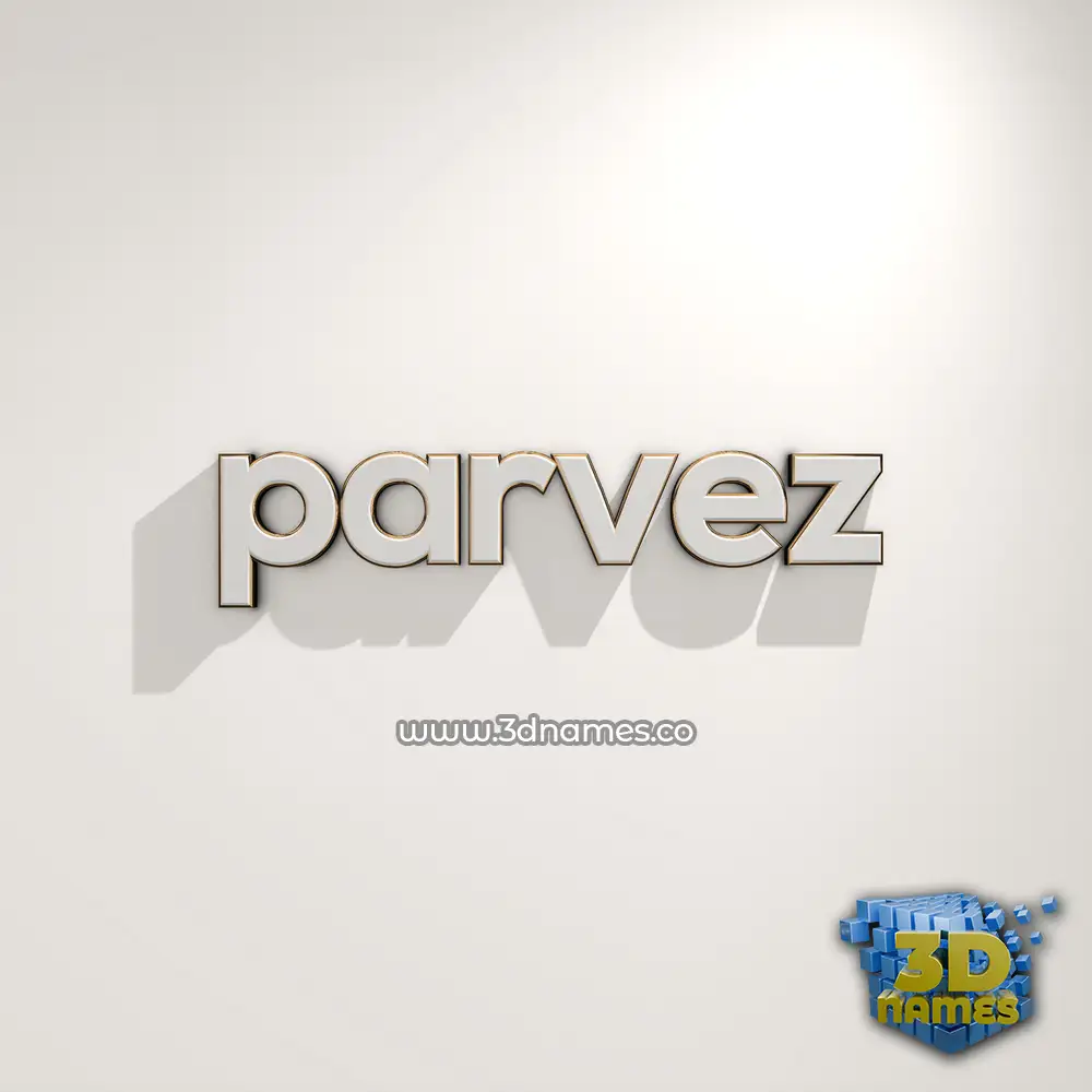 parvez in White Logo Warm style - 3D name wallpaper