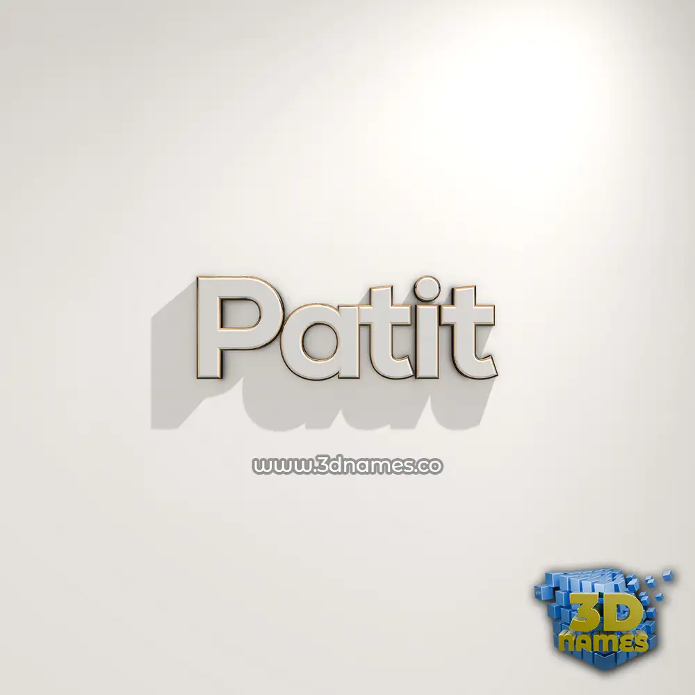 patit in White Logo Warm style - 3D name wallpaper