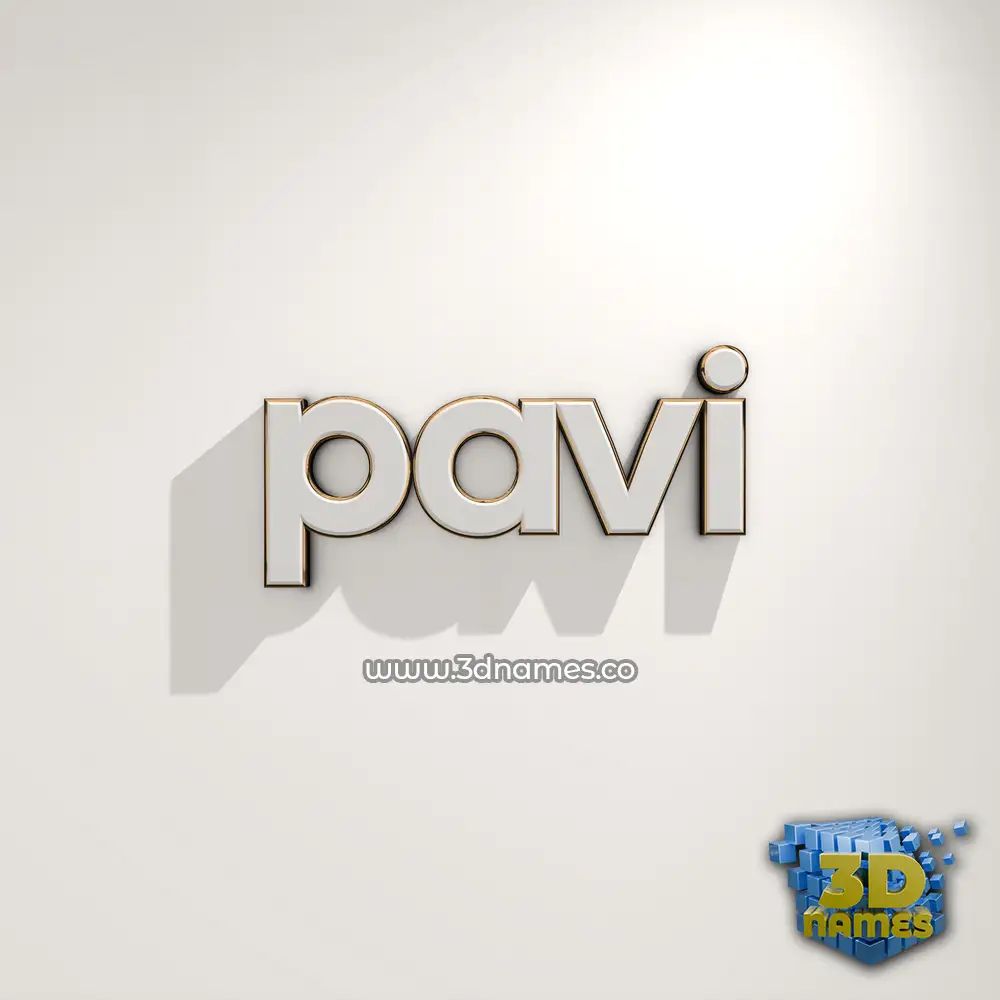 pavi in White Logo Warm style - 3D name wallpaper