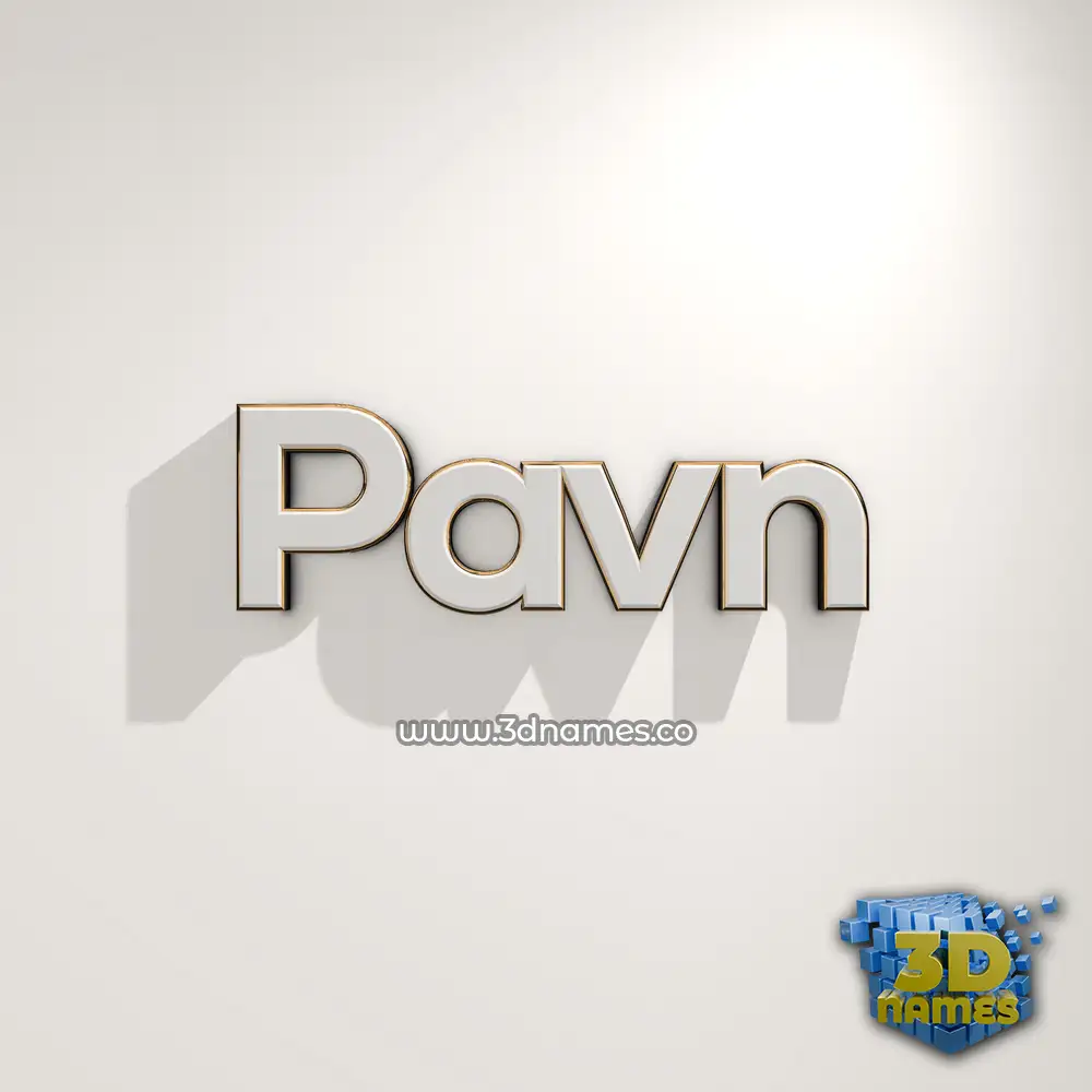 pavn in White Logo Warm style - 3D name wallpaper