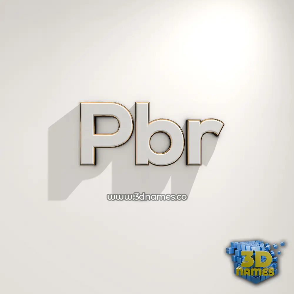 pbr in White Logo Warm style - 3D name wallpaper