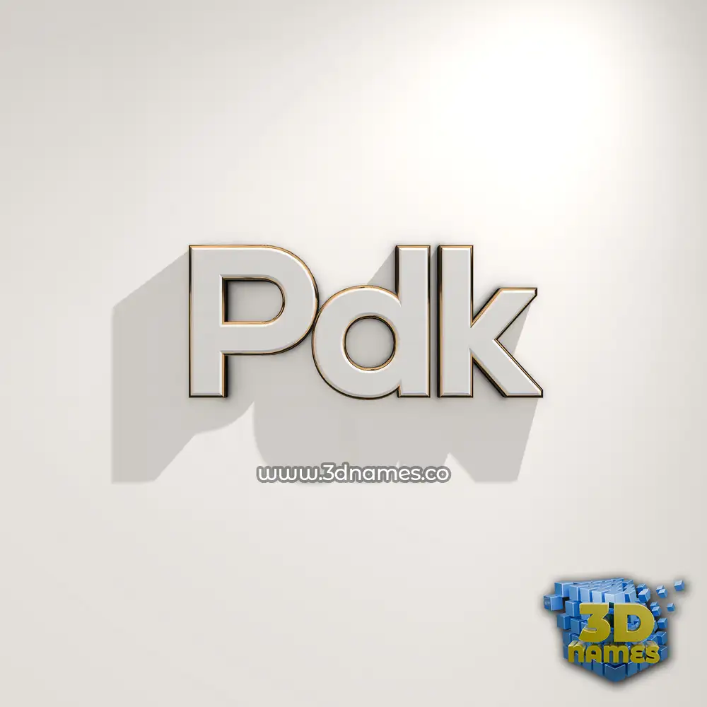 pdk in White Logo Warm style - 3D name wallpaper