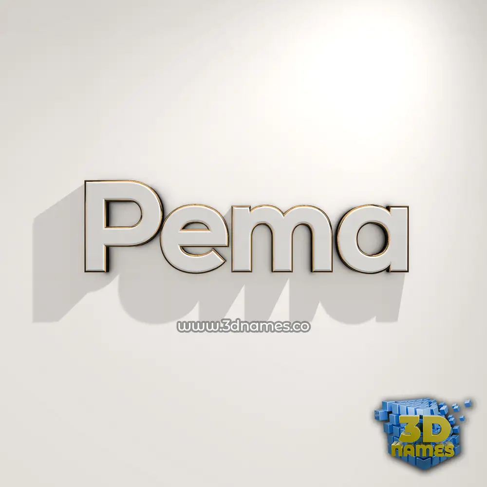 pema in White Logo Warm style - 3D name wallpaper