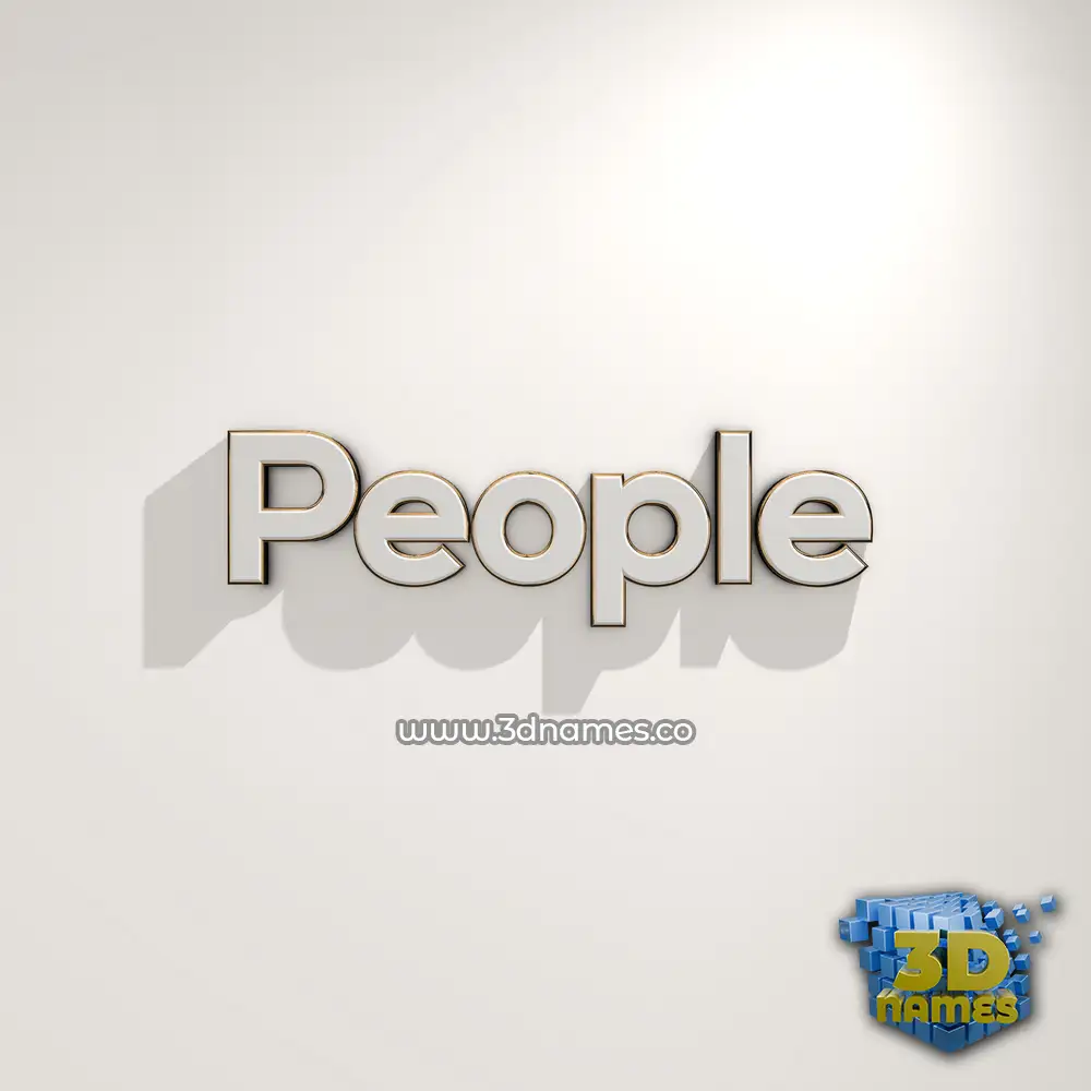 people in White Logo Warm style - 3D name wallpaper