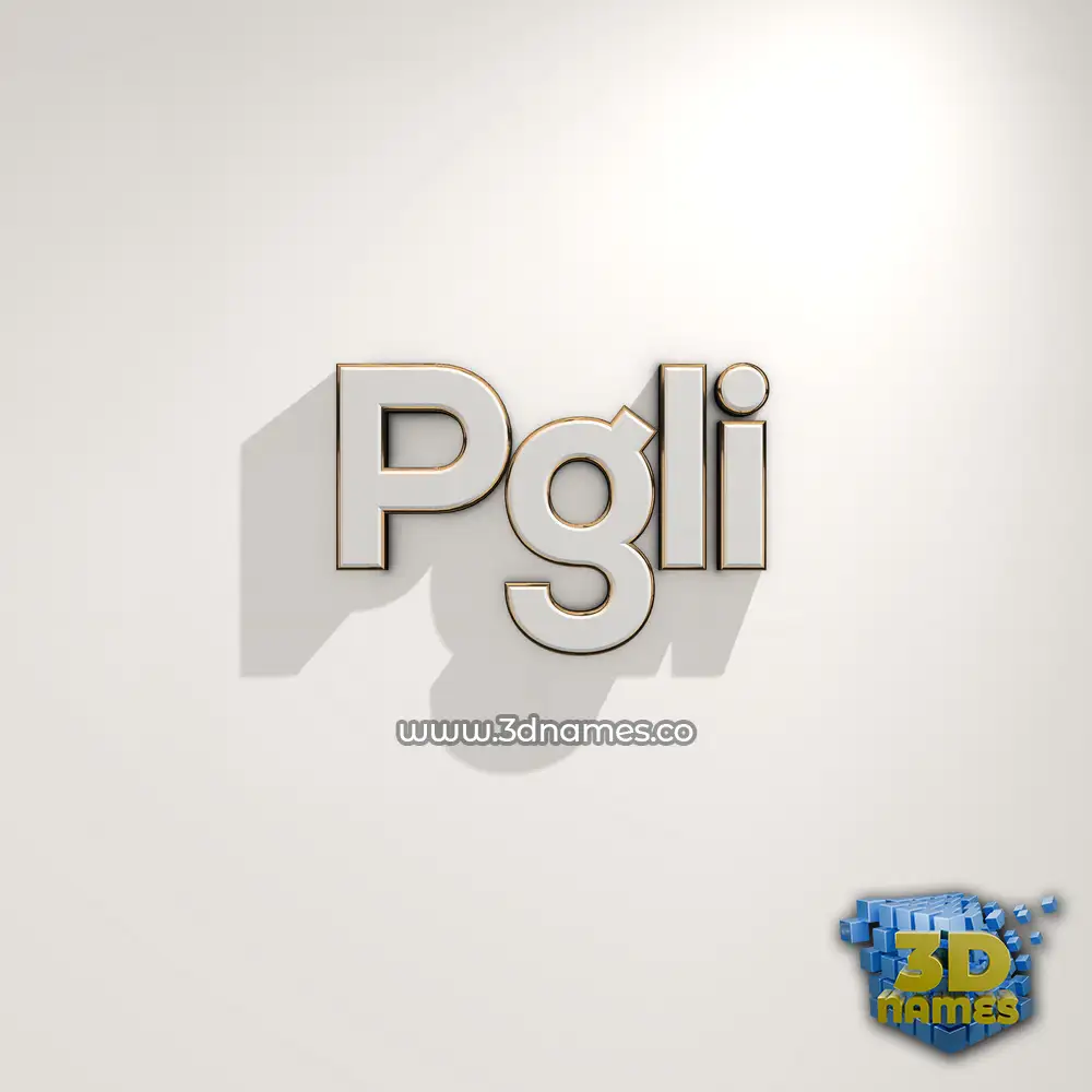 pgli in White Logo Warm style - 3D name wallpaper