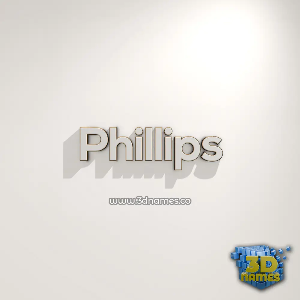phillips in White Logo Warm style - 3D name wallpaper