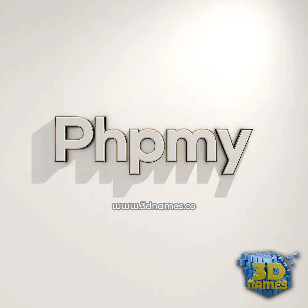 phpmy in White Logo Warm style - 3D name wallpaper