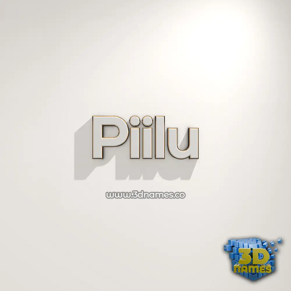 piilu in White Logo Warm style - 3D name wallpaper