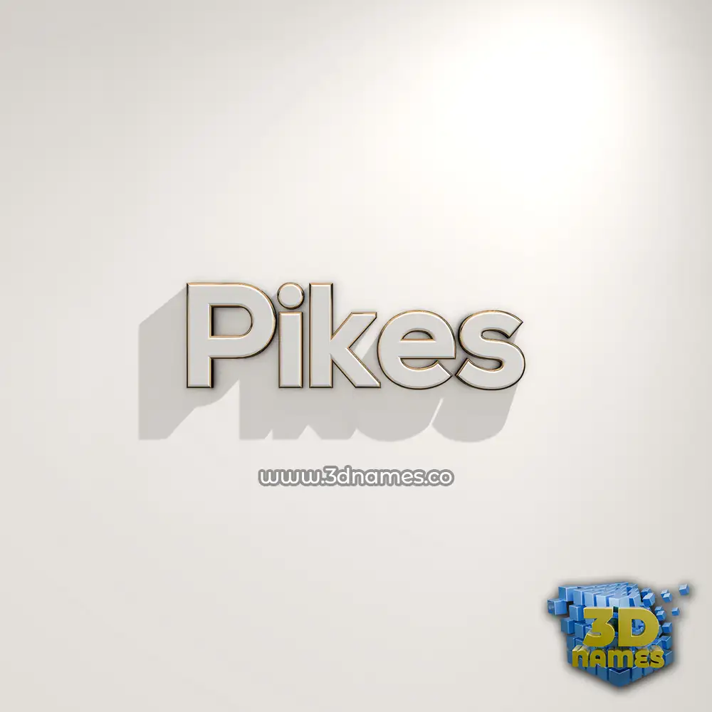 pikes in White Logo Warm style - 3D name wallpaper