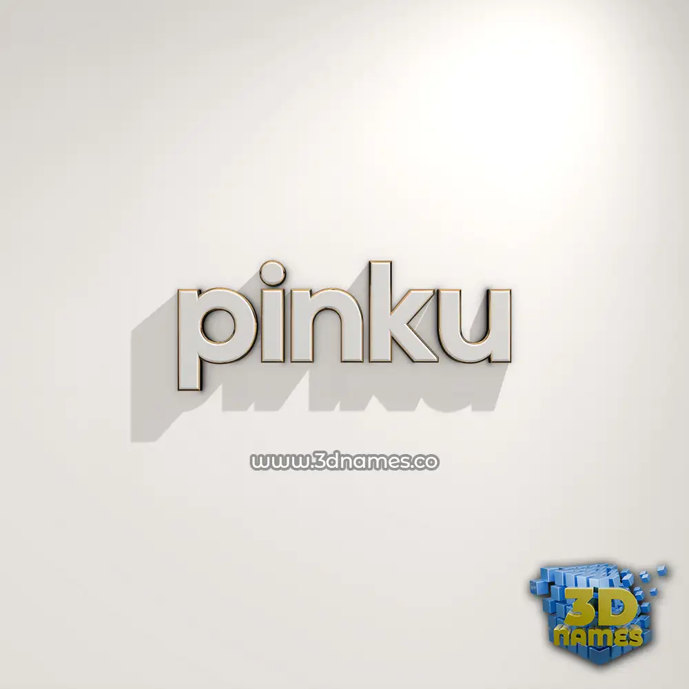 pinku in White Logo Warm style - 3D name wallpaper