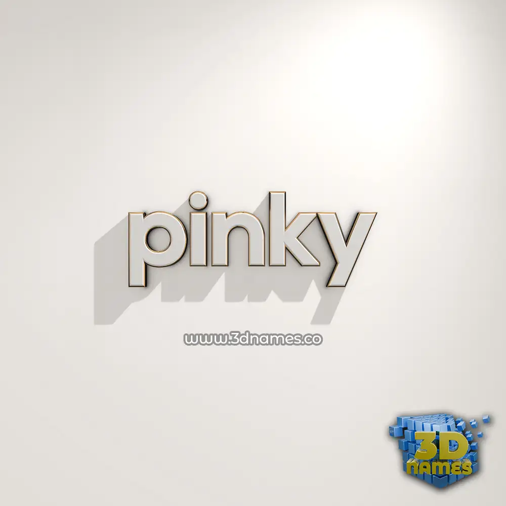 pinky in White Logo Warm style - 3D name wallpaper