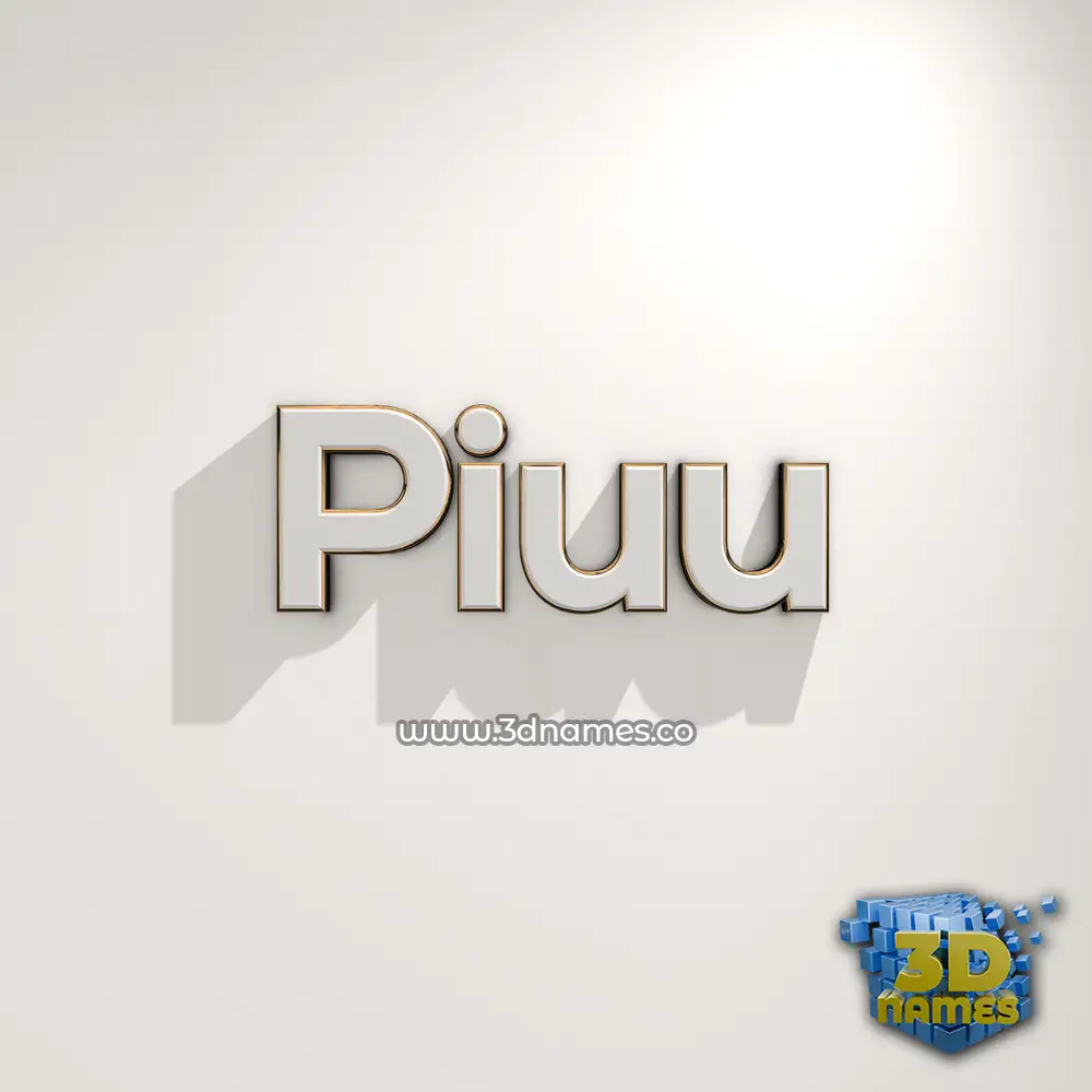 piuu in White Logo Warm style - 3D name wallpaper