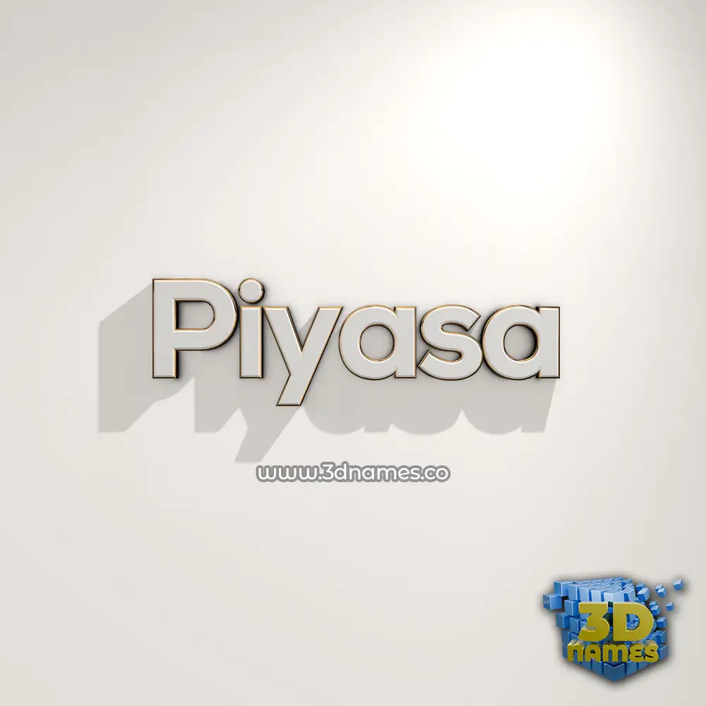 piyasa in White Logo Warm style - 3D name wallpaper