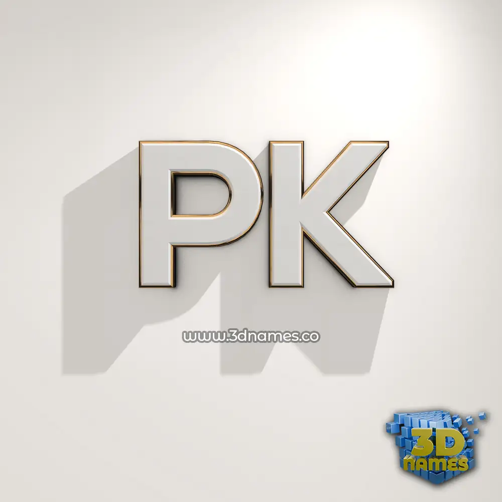 pk in White Logo Warm style - 3D name wallpaper