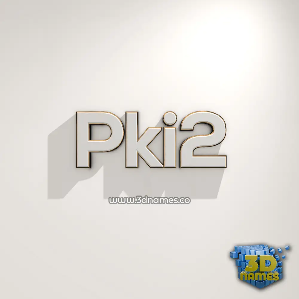 pki2 in White Logo Warm style - 3D name wallpaper